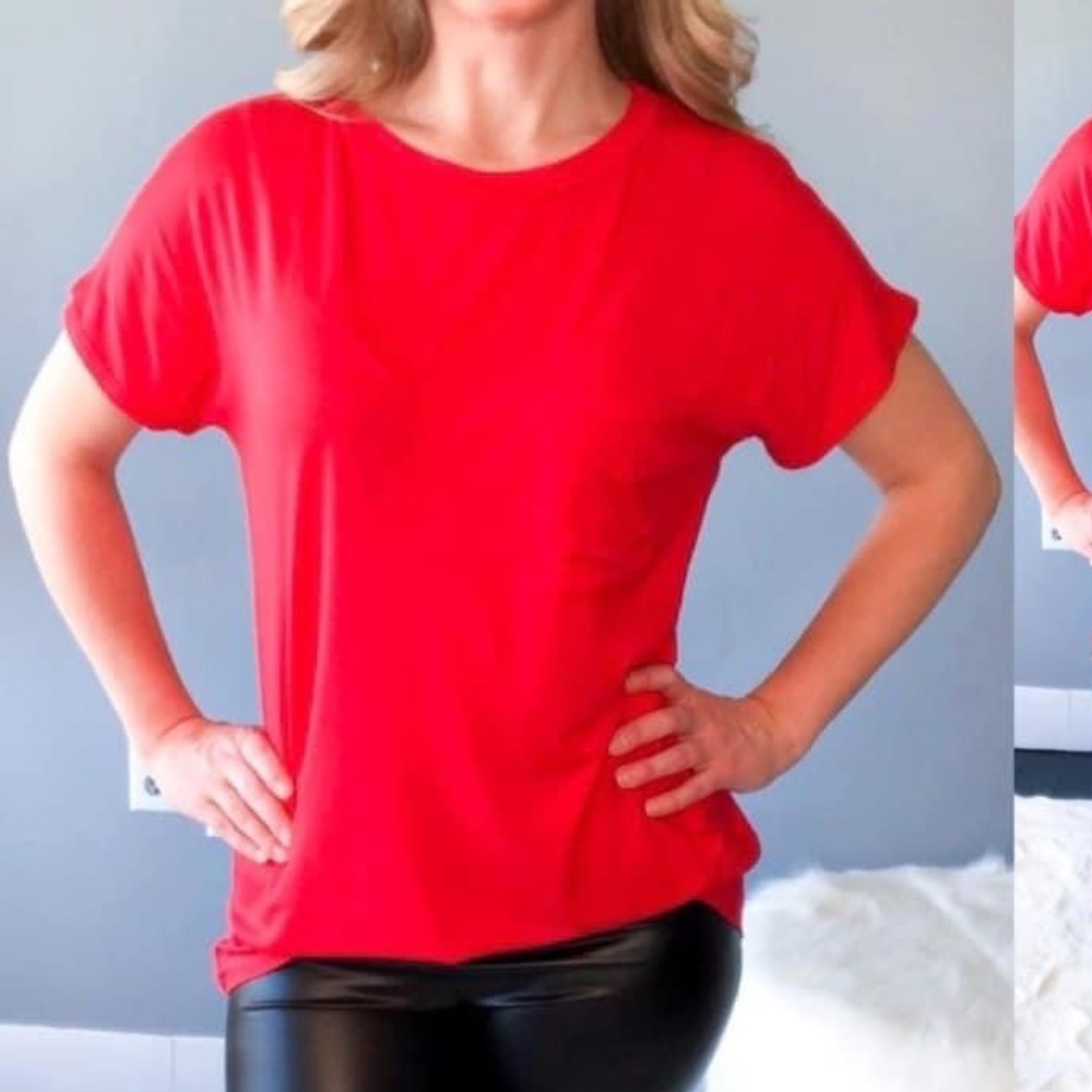Red Basic Pocket Tee